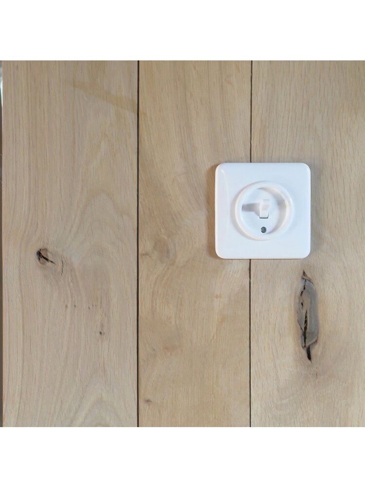 Bakeliet Retro Afdekraam – Vierkant – Inbouw – Gebroken Wit