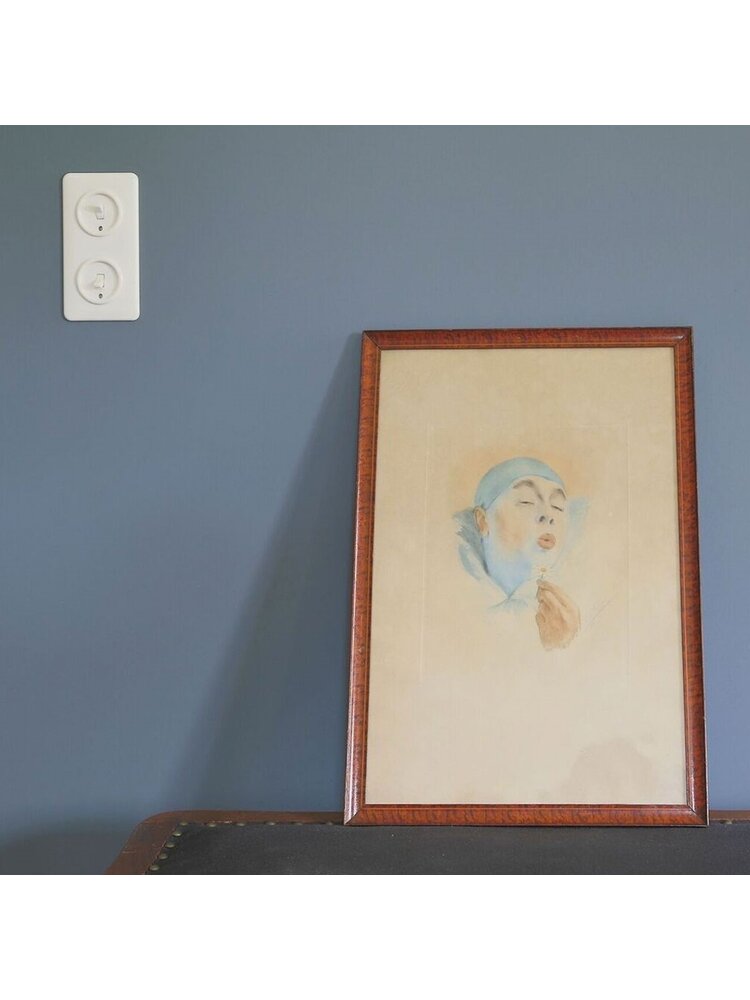 Bakeliet Afdekraam Dubbel Inbouw – Gebroken Wit – Jaren ’30–’60