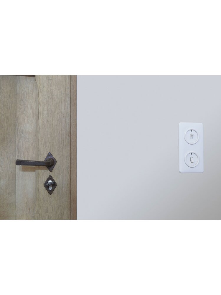 Bakeliet Afdekraam Dubbel Inbouw – Gebroken Wit – Jaren ’30–’60