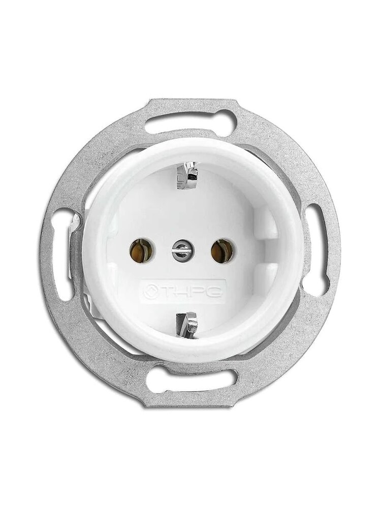 Bakeliet Stopcontact Inbouw (NL) – Gebroken Wit – 1930-serie