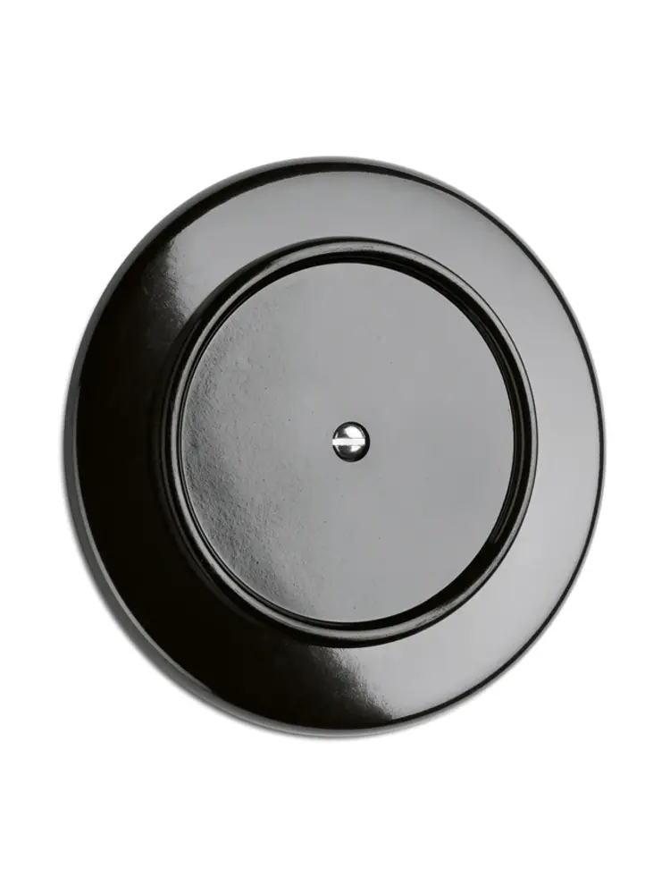 Bakeliet Blindplaat Inbouw (Schroefbevestiging) – Zwart – Jaren ’30–’50