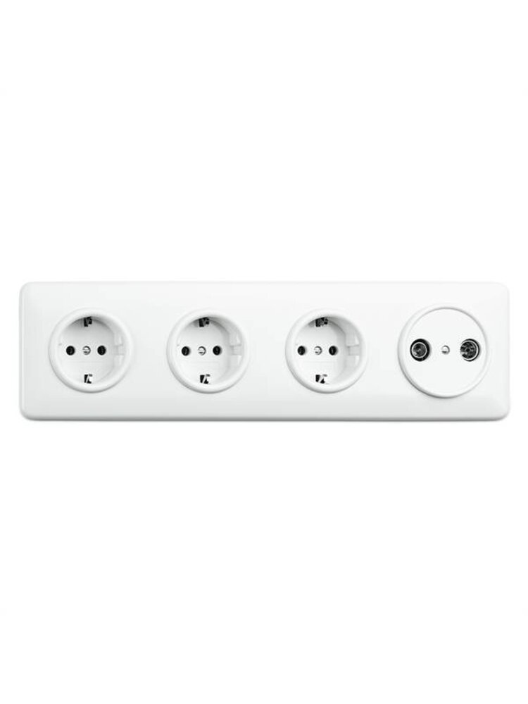 Bakeliet COAX Wandcontactdoos Inbouw – Gebroken Wit – 1930-serie