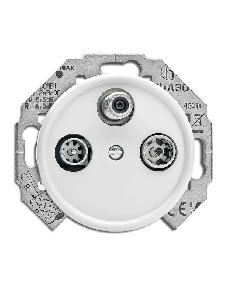 Bakeliet Satelliet Wandcontactdoos Inbouw – Gebroken Wit – Jaren ’30–’60