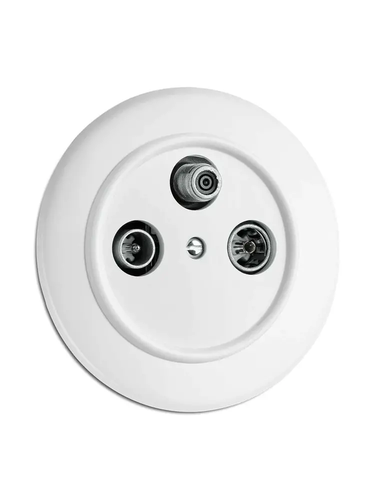 Bakeliet Satelliet Wandcontactdoos Inbouw – Gebroken Wit – Jaren ’30–’60