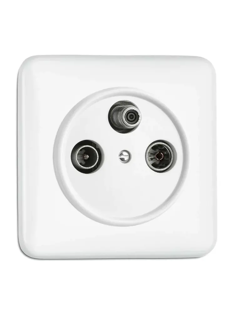 Bakeliet Satelliet Wandcontactdoos Inbouw – Gebroken Wit – Jaren ’30–’60