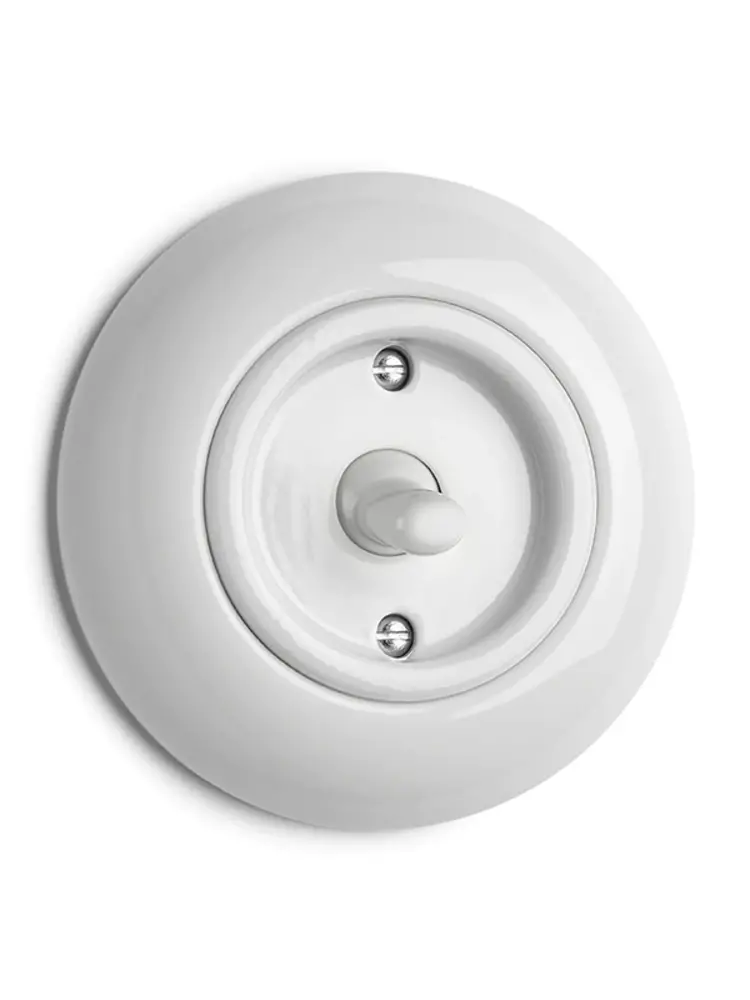 Porseleinen Wisselschakelaar Inbouw – Crème Wit – 1920-serie