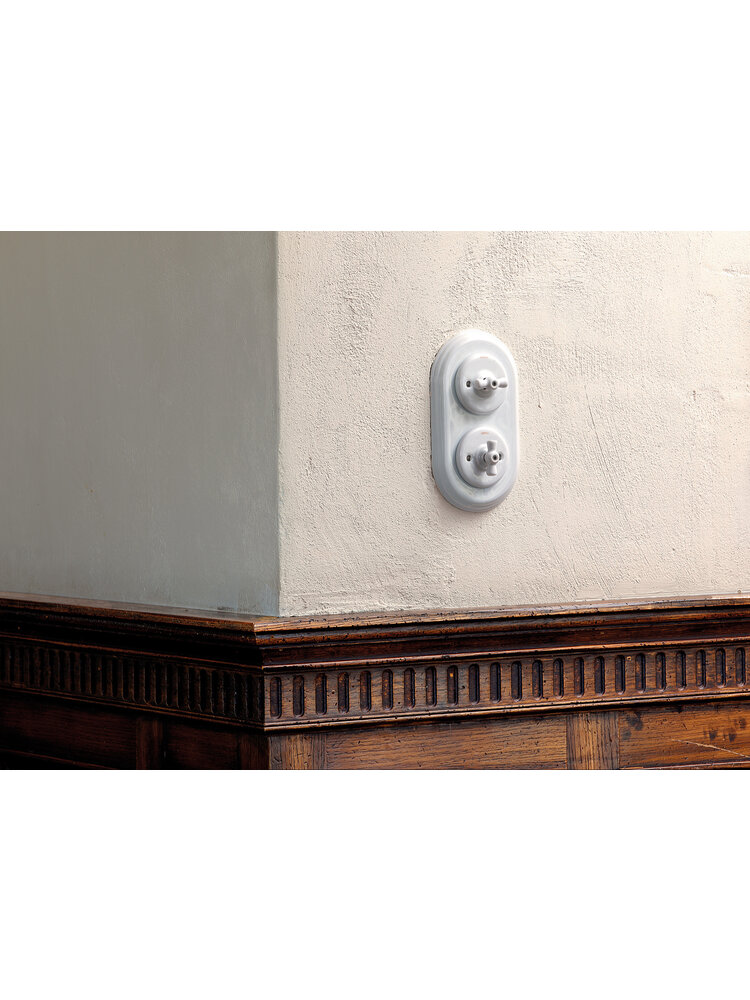 Porselein Dubbel Afdekraam Inbouw – Jaren ’10 – Wit