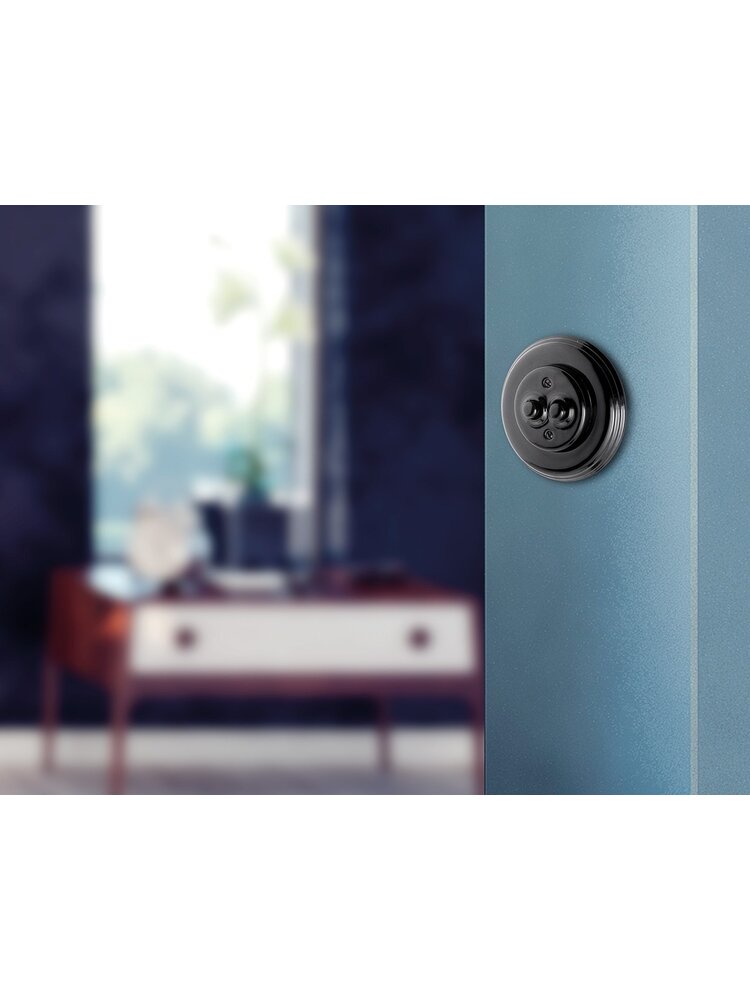 Porseleinen Afdekraam – Inbouw & Opbouw – Jaren ’10-stijl – Zwart