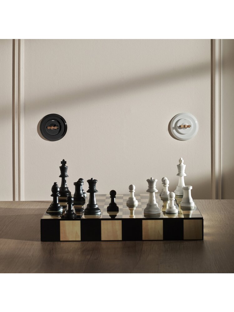 Porseleinen Afdekraam – Inbouw & Opbouw – Jaren ’10-stijl – Zwart