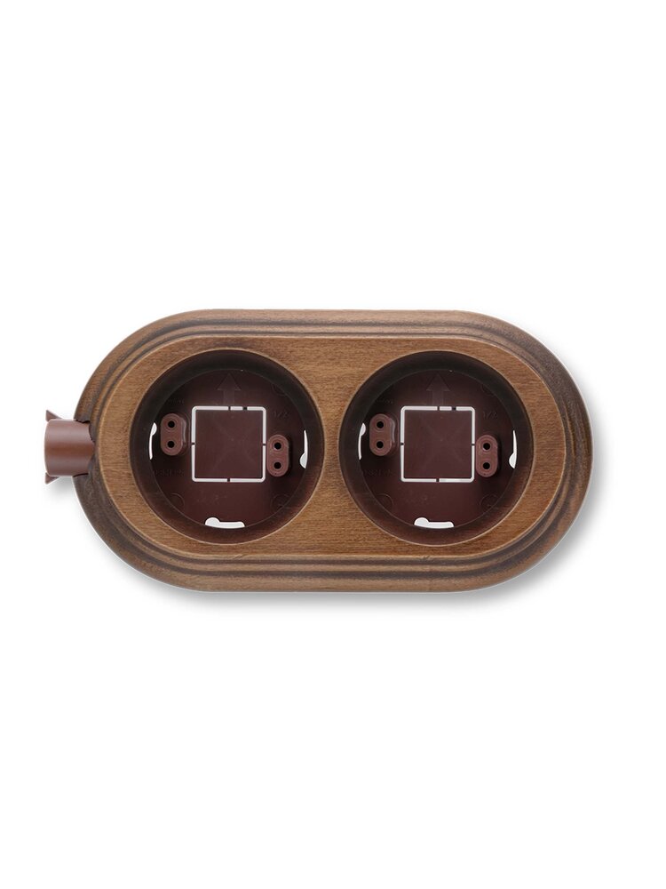 Oud houten Dubbele Montageplaat met Hoge Rand – 1910/1930-serie