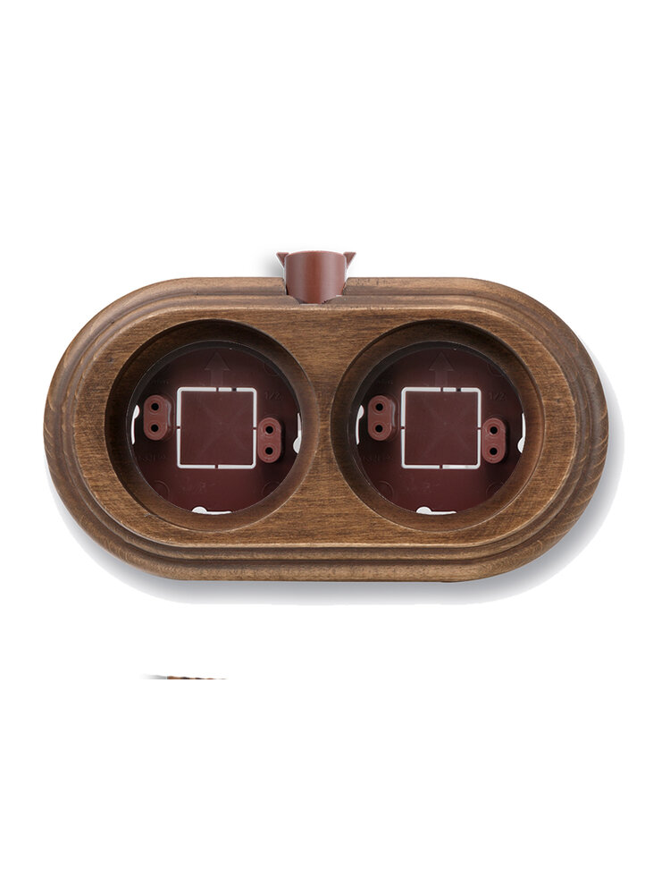 Oud houten Dubbele Montageplaat met Hoge Rand – 1910/1930-serie
