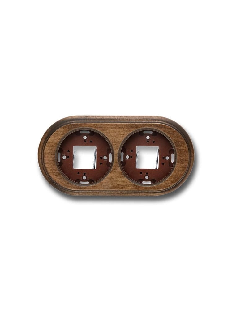 Oud houten Dubbele Montageplaat met Hoge Rand – 1910/1930-serie