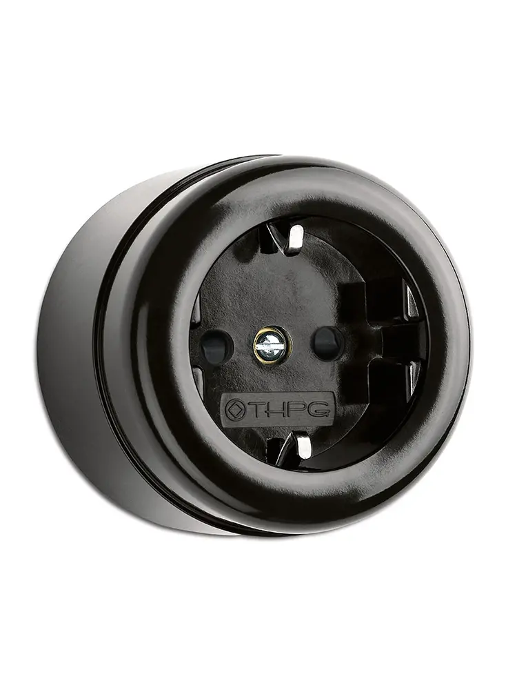 Bakeliet stopcontact opbouw - THPG stopcontact - Retro stopcontact