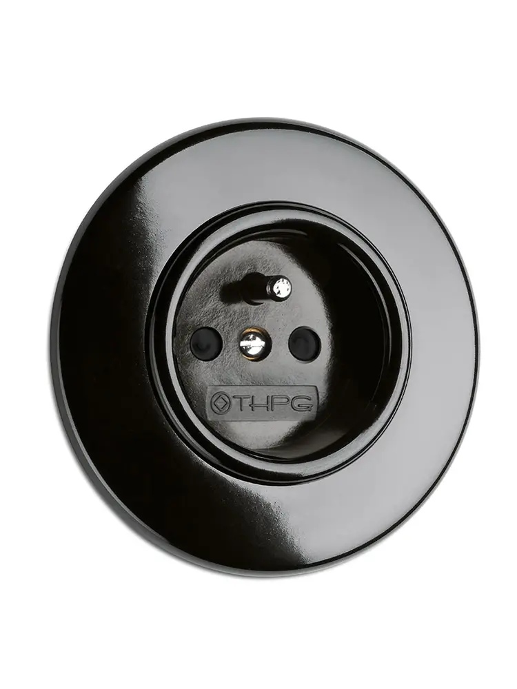Bakeliet stopcontact inbouw - THPG stopcontact - Retro stopcontact