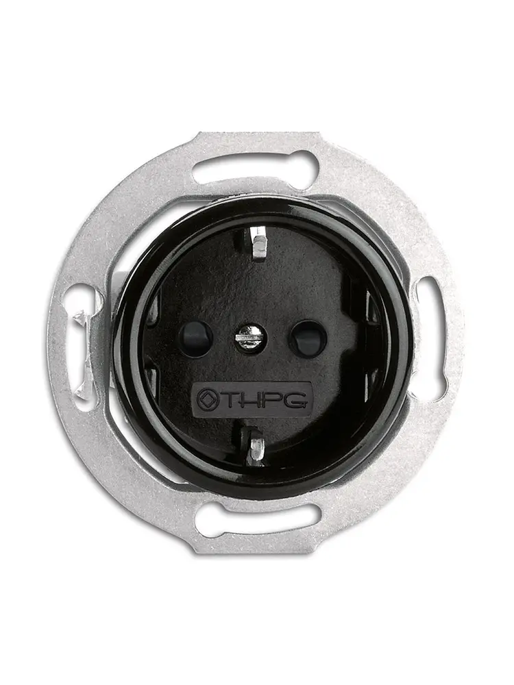 Bakeliet stopcontact inbouw - THPG stopcontact - Retro stopcontact