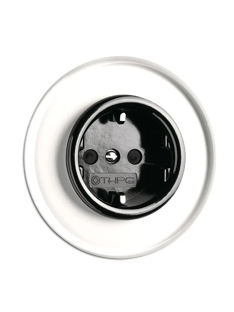 Bakeliet stopcontact inbouw - THPG stopcontact - Retro stopcontact