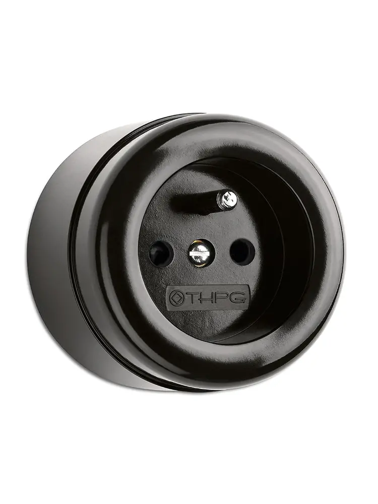 Bakeliet stopcontact opbouw - THPG stopcontact - Retro stopcontact