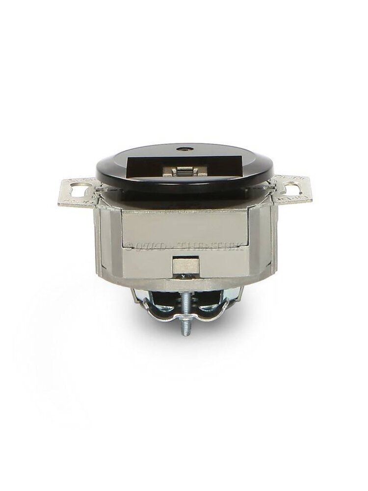 Bakeliet Data Wandcontactdoos 1×RJ45 Inbouw – Zwart – 1930-serie