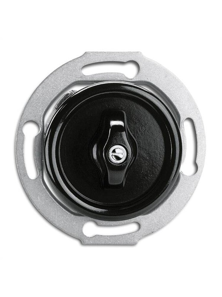 Bakeliet Dubbelpolige Schakelaar – Inbouw – Jaren ’30 – Zwart