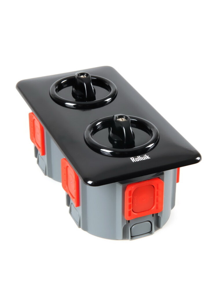 Bakeliet Dubbelpolige Schakelaar Inbouw – Zwart – Jaren ’30–’50