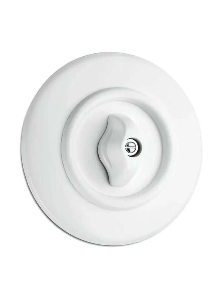 Bakeliet Dubbelpolige Schakelaar Inbouw – Gebroken Wit – Jaren ’30–’60