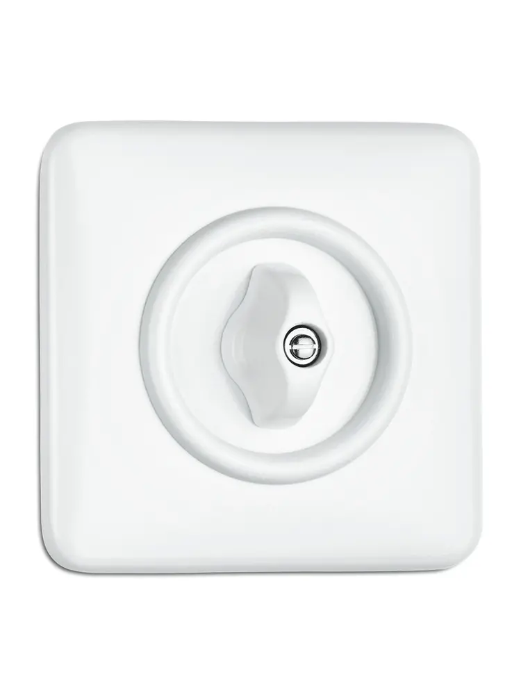 Bakeliet Dubbelpolige Schakelaar Inbouw – Gebroken Wit – Jaren ’30–’60