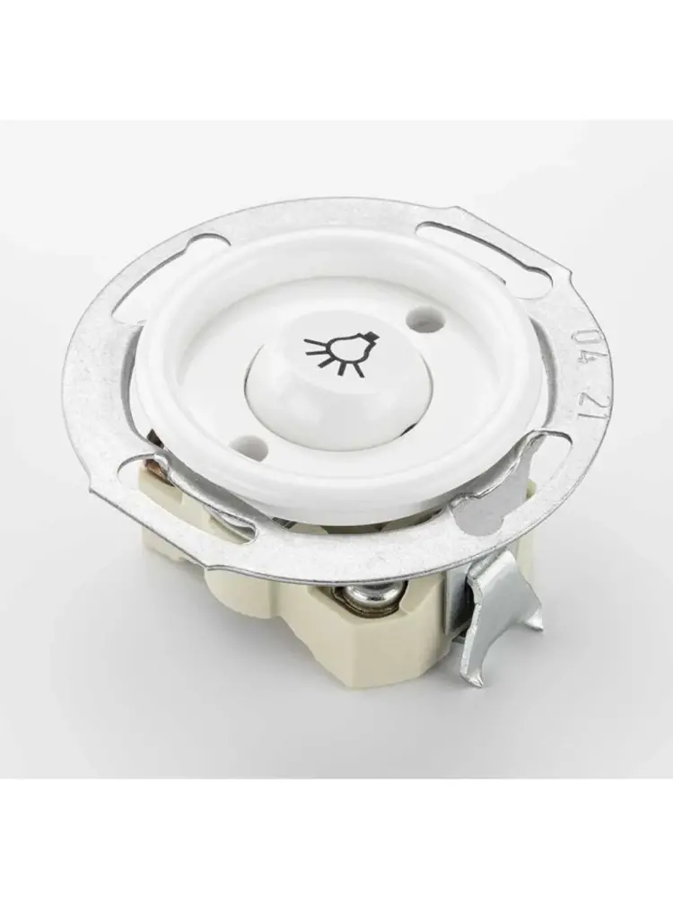 Bakeliet Retro Pulsschakelaar met Lampsymbool – Inbouw – Gebroken Wit