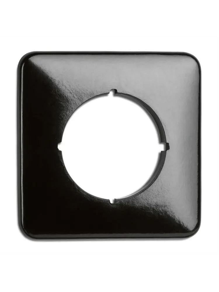 Bakeliet Afdekraam Vierkant Inbouw geschikt voor Dimmer & Data – Zwart – Jaren ’30–’50