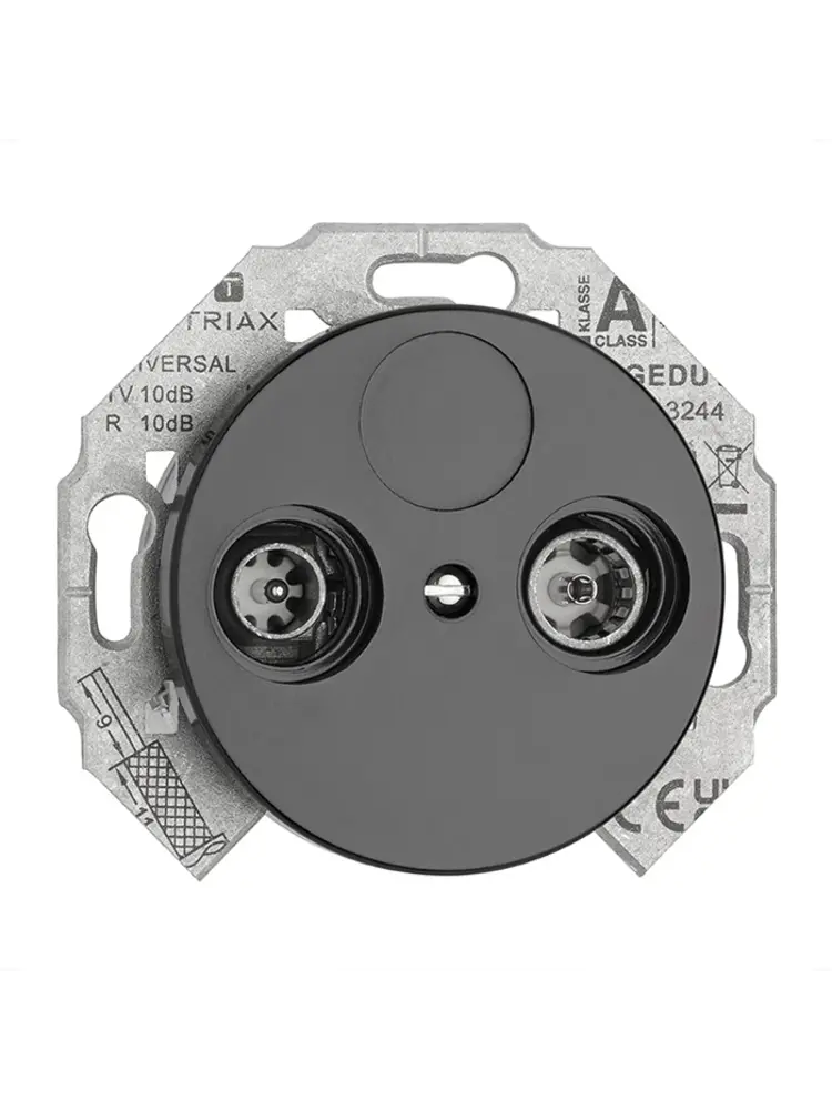 Porselein Inbouw COAX Wandcontactdoos – Jaren ’20–’40-stijl