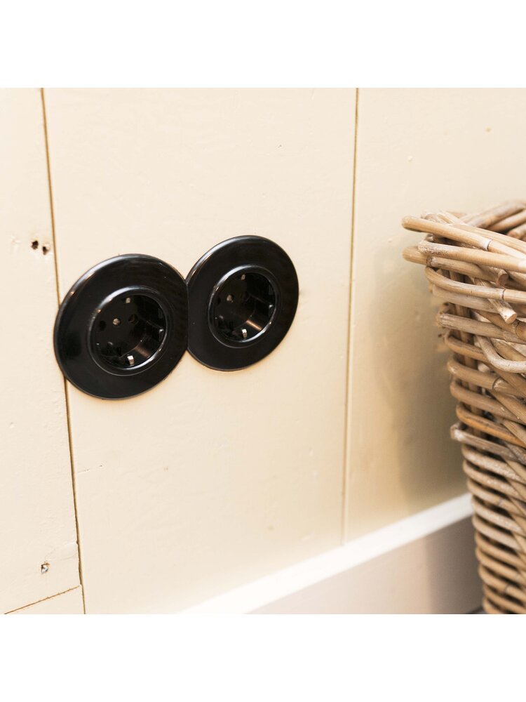 Bakeliet stopcontact inbouw - THPG stopcontact - Retro stopcontact