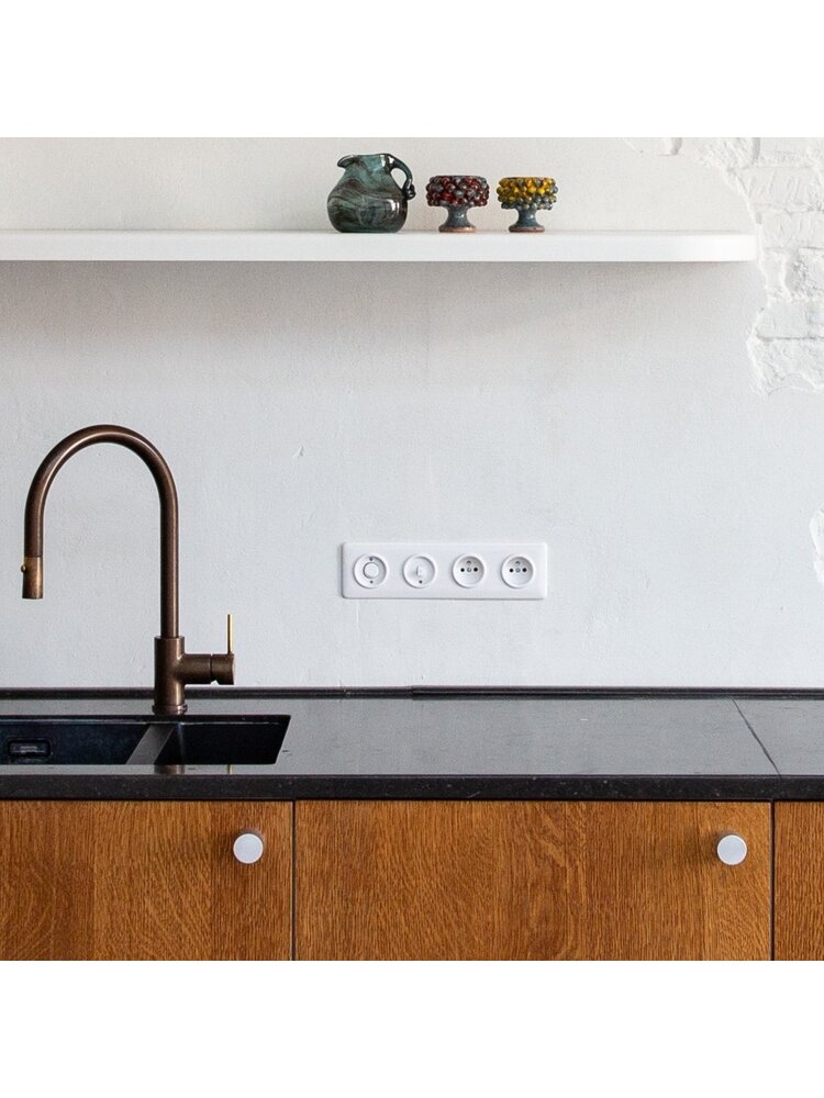 Bakeliet Afdekraam Inbouw – Gebroken Wit – 1930-serie