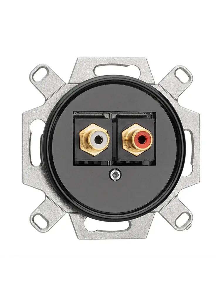 Bakeliet RCA Audio-aansluiting Inbouw – Zwart – 1930-serie