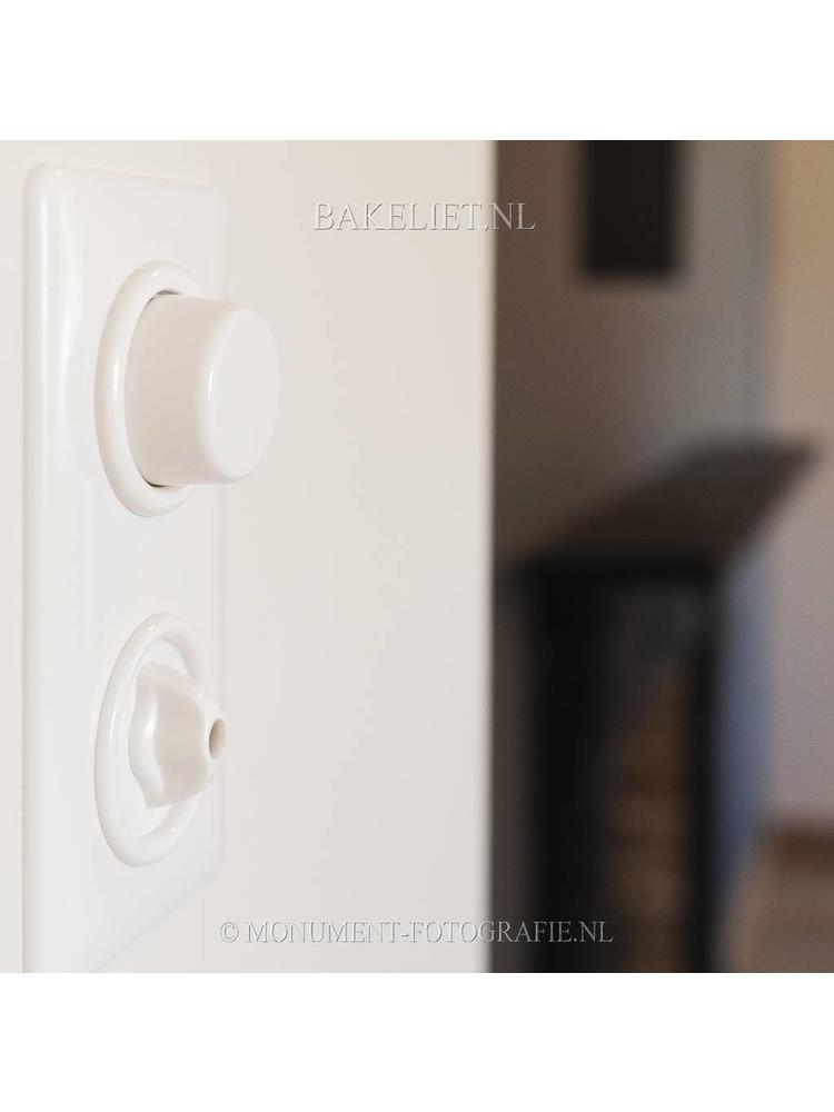Bakeliet Retro Afdekraam – Dubbel – Inbouw – Gebroken Wit