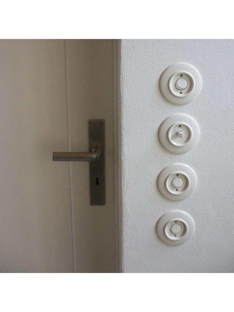 Bakeliet Pulsschakelaar Inbouw – Gebroken Wit – Jaren ’30–’60