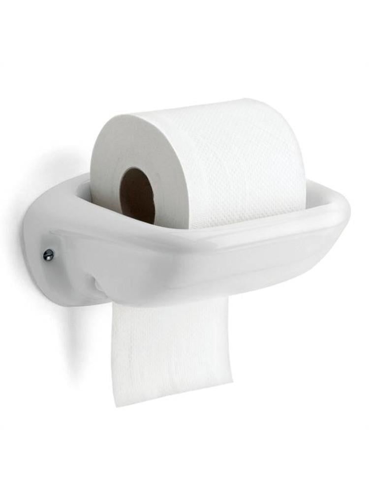 Porseleinen WC rolhouder wit – jaren ’20–’40-stijl