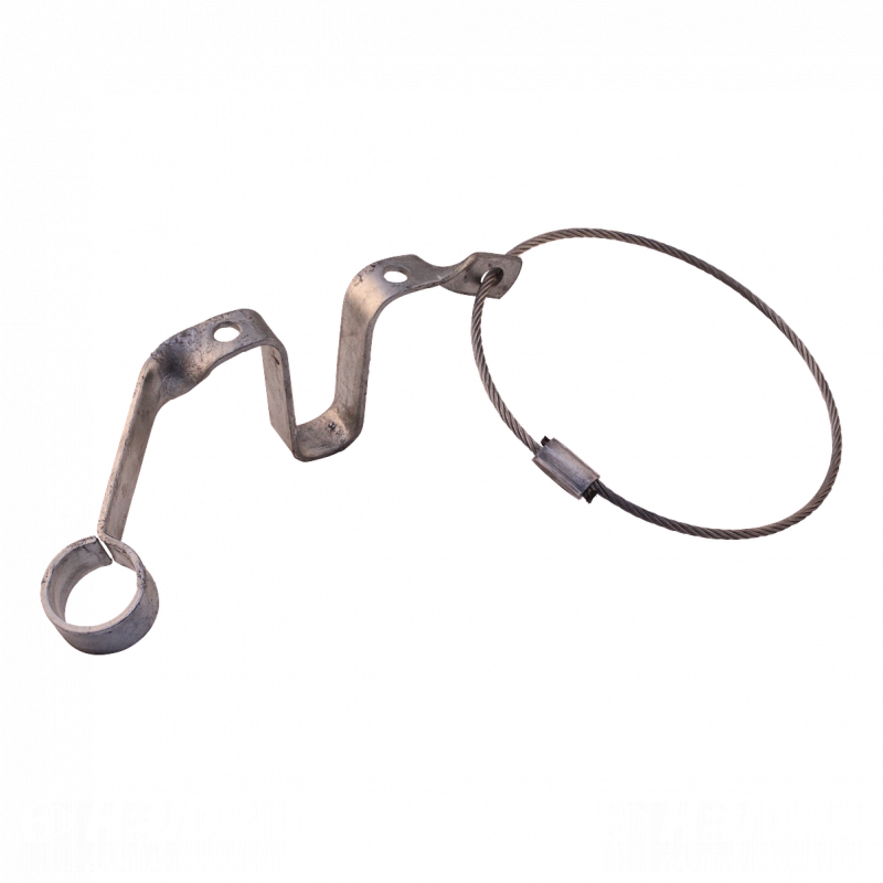 Valbeugel met staalkabel en stekkerhouder