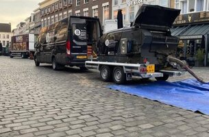Maatwerk Heudra machinetransporter met betonpomp