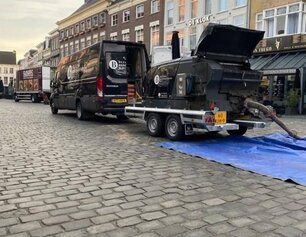 Maatwerk Heudra machinetransporter met betonpomp