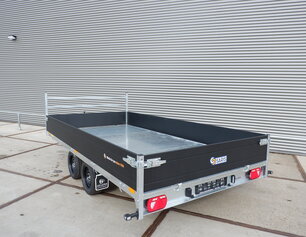 Saris plateauwagen 2700kg tandemas 406x204cm Black Edition met staalplaat vloer