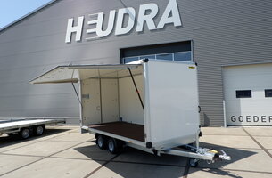 Humbaur gesloten plateauwagen 3000kg 418x173x189cm met verkoopklep