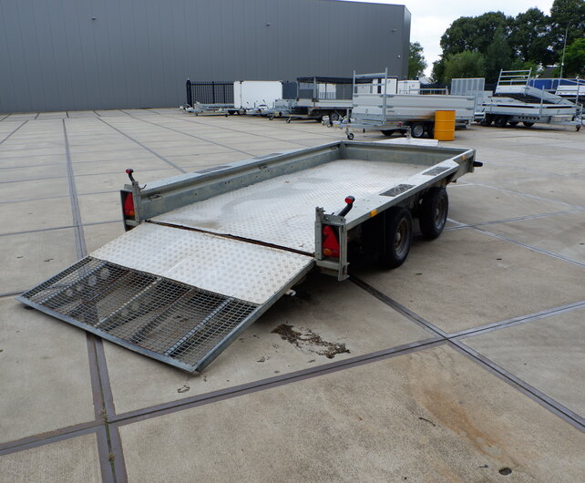 Gebruikte Ifor Williams machinetransporter 3500kg 370x186cm