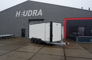 Henra gesloten aanhangwagen Tridemas 3500kg 465x184x220cm Xpert met zijdeur en oprijklep