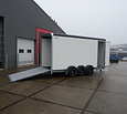Henra gesloten aanhangwagen Tridemas 3500kg 465x184x220cm Xpert met zijdeur en oprijklep