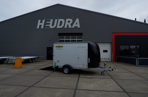 Humbaur aluminium gesloten aanhangwagen 1500kg 328x177x180cm met zijdeur & deur/klep combi