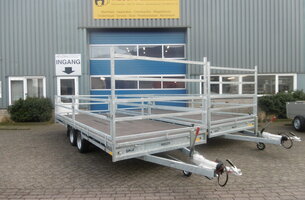 Maatwerk plateauwagen 3500kg met bandenframe tandemas (2-as)