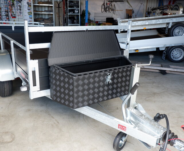 Zwarte aluminium disselkist 1000x380x400mm