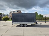 Verhuurmodel plateauwagen met huif 2500kg 405x178x180cm