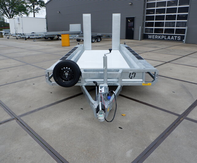 Henra machinetransporter 3500kg 450x170cm Aluminium klikvloer met oprijbalken