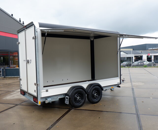 Henra gesloten aanhangwagen 2700kg 365x184x220cm Xpert met verkoopklep
