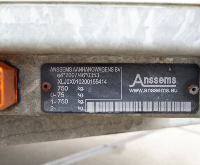 Gebruikte Anssems BSX bakwagen 251x130cm 750kg